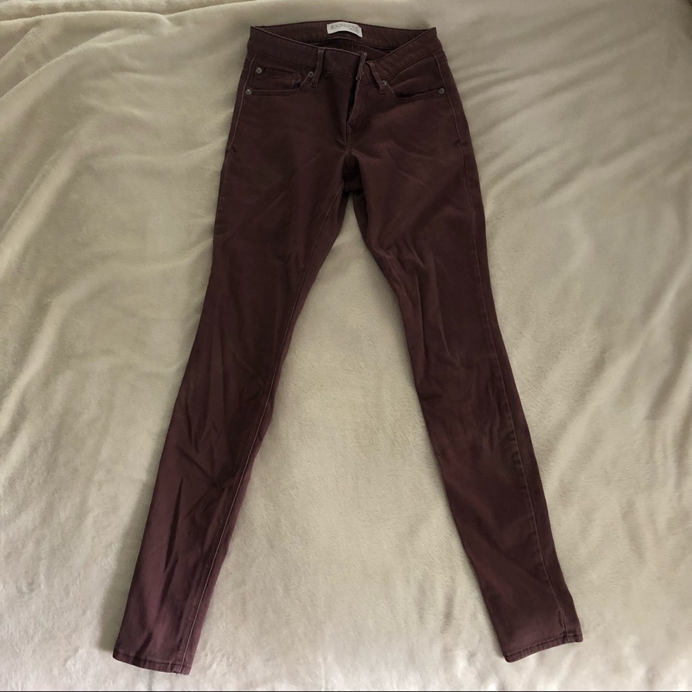 Express skinny jeans - maroon
